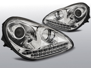 Koplampen Devil Eyes | Xenon | geschikt voor Porsche Cayenne 2002-2006 | chroom