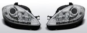 Koplampen Devil Eyes Real DRL | geschikt voor Seat Leon/Altea 2009-2013 | chroom