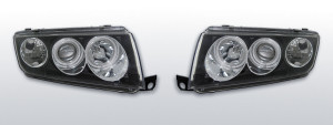 Koplampen Angel Eyes | geschikt voor Skoda Fabia I 1999-2008 | zwart