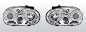 Koplampen Angel Eyes | geschikt voor Volkswagen Golf 4 1997-2004 | chroom