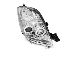 Koplampen Angel Eyes | geschikt voor Toyota Yaris 2006-2009-ccfl-chroom