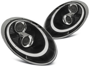 Koplampen Tube Lights | geschikt voor Porsche 911 (997) 2004-2009 -h7-zwart