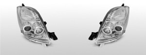 Koplampen Angel Eyes | geschikt voor Toyota Yaris 2006-2009 | chroom