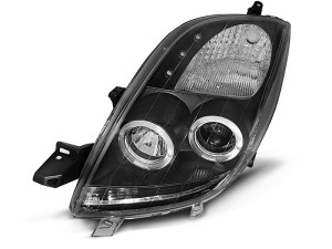 Koplampen Angel Eyes | geschikt voor Toyota Yaris 2006-2009-ccfl-zwart