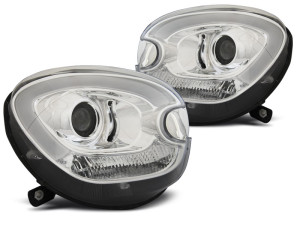 Koplampen set | geschikt voor Mini Countryman 2010-2014 R60 | Tube light devil eyes | Chroom | Halogeen