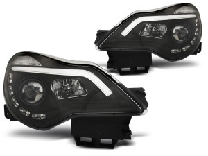 Koplampen set | geschikt voor Opel Corsa D 2011-2014 | Real-DRL Tube Light | zwart