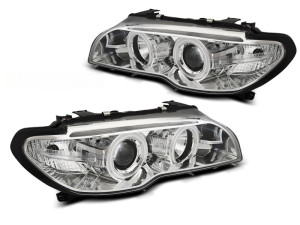 Koplampen Angel Eyes| geschikt voor BMW 3-serie E46 Coupé Cabriolet 2003-2006 | chroom | D2S