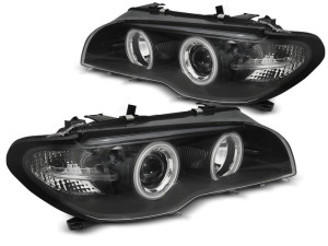 Koplampen Angel Eyes| geschikt voor BMW 3-serie E46 Coupé Cabriolet 2003-2006 | zwart | H7