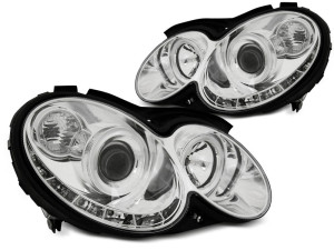 Koplampen Devil Eyes DRL Look | geschikt voor Mercedes-Benz CLK W209 / C209 2003-2010 chroom