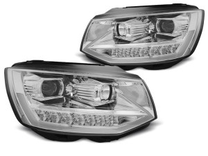 geschikt voor Volkswagen T6 2015-, 4d bus koplampen bestellen bij Carstyle.nl |Tube Light chroom ,zwart