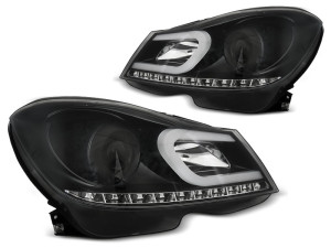 Koplampen | Tube-Light | geschikt voor Mercedes-Benz C-Klasse W204 2011-2014 | Zwart