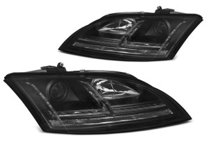 Koplampen | Audi | TT Coupé 06-10 2d cou. / TT Roadster 07-10 2d cab. | Xenon | REAL DRL | Dynamic Turn Signals | zwart