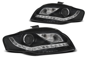 Koplampen | geschikt voor Audi | A4 04-07 4d sed. / A4 Avant 04-08 5d sta. / A4 Cabriolet 05-08 2d cab. | LED | zwart