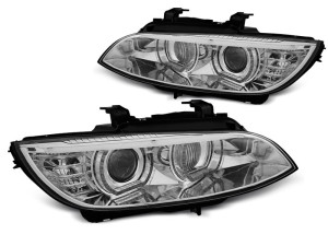 Koplampen | geschikt voor BMW | 3-serie Cabrio 07-10 2d cab. E93 / 3-serie Coupé 06-10 2d cou. E92 | XENON | 3D LED Angel Eyes | REAL DRL | AFS | chroom