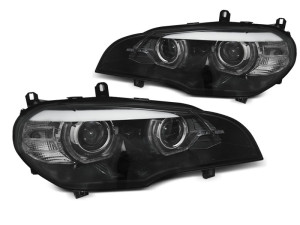 Koplampen | geschikt voor BMW | X5 07-10 5d suv. E70 | AFS | Xenon | REAL DRL | zwart