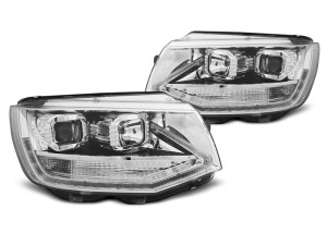 Koplampen | geschikt voor Volkswagen | Multivan 15- 5d bus. / Transporter Kombi 15- 4d bus. | LED | REAL DRL | chroom