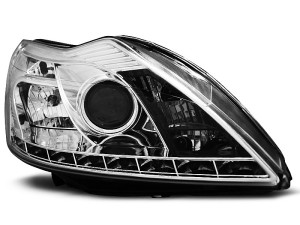 Koplampen | geschikt voor Ford | Focus 08-10 3d hat. / Focus 08-10 4d sed. / Focus 08-11 5d hat. / Focus Wagon 08-11 5d sta. | elektr. hoogteregeling | Devil Eyes chroom