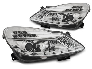 Koplampen | Opel | Corsa 06-10 3d hat. / Corsa 06-10 5d hat. / Corsa 10-11 3d hat. / Corsa 10-11 5d hat. | LED | Devil Eyes chroom