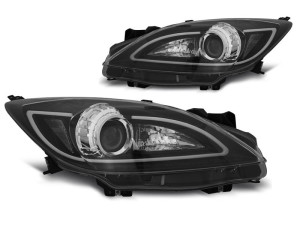 Koplampen | geschikt voor Mazda | 3 09-11 5d hat. / 3 11-13 5d hat. / 3 Sedan 09-11 4d sed. / 3 Sedan 11-13 4d sed. | LED | Tube Light zwart