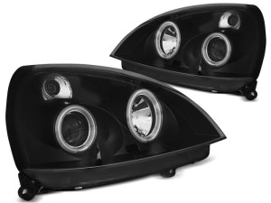 Koplampen | Renault | Clio II 2001-2005 3d / 5d hatchback | Angel Eyes zwart