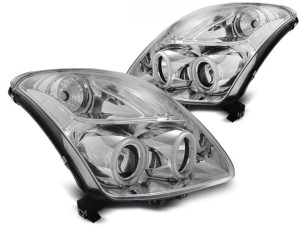 Koplampen | Suzuki | Swift 05-10 3d hat. / Swift 05-10 5d hat. | Angel Eyes chroom
