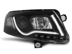 Koplampen | Audi | A6 04-08 4d sed. / A6 06-08 4d sed. / A6 06-08 5d sta. / A6 Avant 05-08 5d sta. | XENON | LED | REAL DRL | Tube Light zwart