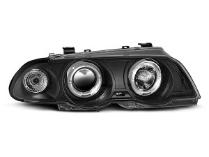 Koplampen | geschikt voor BMW | 3-serie 98-01 4d sed. E46 / 3-serie touring 99-01 5d sta. E46 | Angel Eyes zwart 200079002