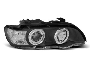 Koplampen | geschikt voor BMW | X5 00-03 5d suv. E53 | H7 / H1 | Angel Eyes zwart
