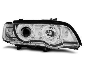 Koplampen | geschikt voor BMW | X5 00-03 5d suv. E53 | XENON | Angel Eyes chroom