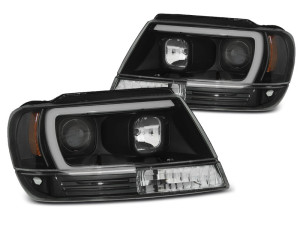 Koplampen | geschikt voor Jeep | Grand Cherokee 03-05 5d suv. | LED | Tube Light zwart