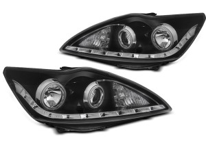 Koplampen | geschikt voor Ford | Focus 08-10 3d hat. / Focus 08-10 4d sed. / Focus 08-11 5d hat. / Focus Wagon 08-11 5d sta. | LED | CCFL Angel Eyes zwart