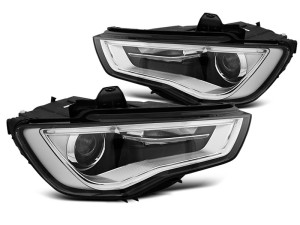 Koplampen | geschikt voor Audi | A3 12-16 3d hat. / A3 Cabriolet 13-16 2d cab. / A3 Limousine 13-16 4d sed. / A3 Sportback 13-16 5d hat. | LED | REAL DRL | chroom