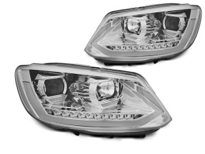 Koplampen | geschikt voor Volkswagen | Touran 10-15 5d mpv. | REAL DRL | Dynamic Turn Signal | chroom