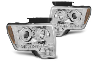 Koplampen | Ford | F150 MK12 2008-2014 | LED | Angel Eyes | chroom