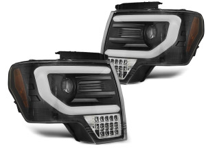 Koplampen | Ford | F150 MK12 2008-2014 | LED | Tube Light | zwart