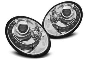 Koplampen | geschikt voor Volkswagen | New Beetle Cabrio 05-11 2d cab. / New Beetle Coupé 05-11 3d hat. | LED | chroom