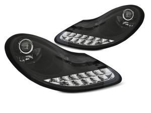 Koplampen | geschikt voor Porsche | Boxster 02-05 2d cab. / Boxster 96-02 2d cab. | LED | zwart