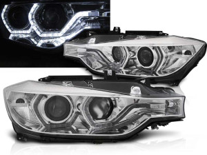 Koplampen | BMW | 3-serie 15-19 4d sed. F30 LCI / 3-serie Touring 15-19 5d sta. F31 LCI | 3D LED Angel Eyes | REAL DRL | chroom