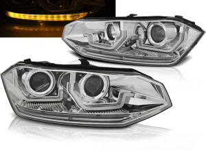 Koplampen | geschikt voor Volkswagen | Polo 17- 5d hat. | LED | Dynamic Turn Signal | chroom