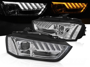 Koplampen | Audi | A4 11-15 4d sed. / A4 Avant 11-15 5d sta. | Halogeen | LED | Dynamic Turn Signal | REAL DRL | chroom