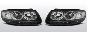 Koplampen Angel Eyes | geschikt voor Hyundai Santa Fe 2006- | zwart