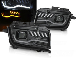Koplampen | geschikt voor Chevrolet | Camaro Convertible 09-13 2d cab. / Camaro Coupé 09-13 2d cou. | LED | Tube Light | Dynamic Turn Signal | zwart