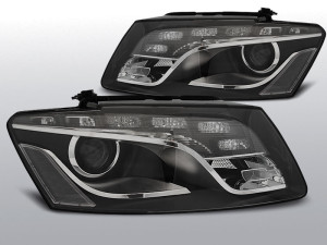 Koplampen Real DRL | geschikt voor Audi Q5 2008-2012 | zwart