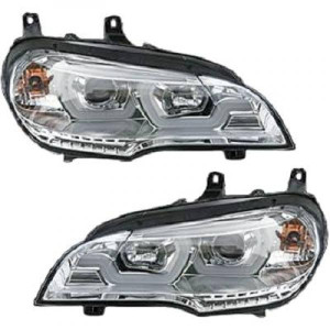 Koplampen | geschikt voor BMW | X5 07-10 5d suv. E70 | XENON | LED | REAL DRL | LED BAR chroom