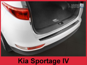 Achterbumperbeschermer | Kia | Sportage 16-18 5d suv. | RVS zwart