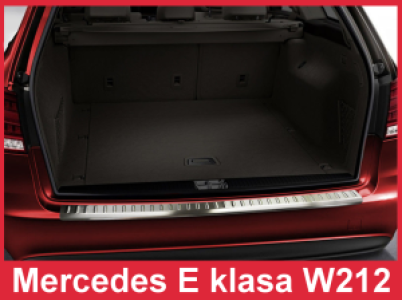 Achterbumperbeschermer | geschikt voor Mercedes-Benz | E-klasse Estate 13- 5d sta. | RVS rvs zilver Zijdeglans
