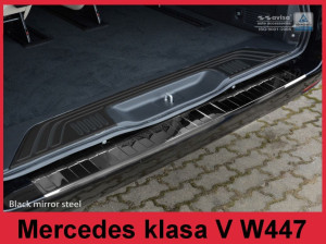 Achterbumperbeschermer | geschikt voor Mercedes-Benz | V-klasse 14- 5d bus. / Vito Tourer 14- 4d bus. | korte versie | RVS glanzend zwart