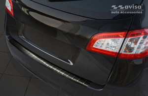 Achterbumperbeschermer | geschikt voor Peugeot | 508 SW 10-14 5d sta. / 508 SW 14-18 5d sta. | Ribs | RVS zwart