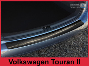 Achterbumperbeschermer | geschikt voor Volkswagen | Touran 10-15 5d mpv. | RVS zwart