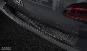 Achterbumperbeschermer | geschikt voor Volkswagen | Golf Variant 13-17 5d sta. | Ribs | RVS zwart